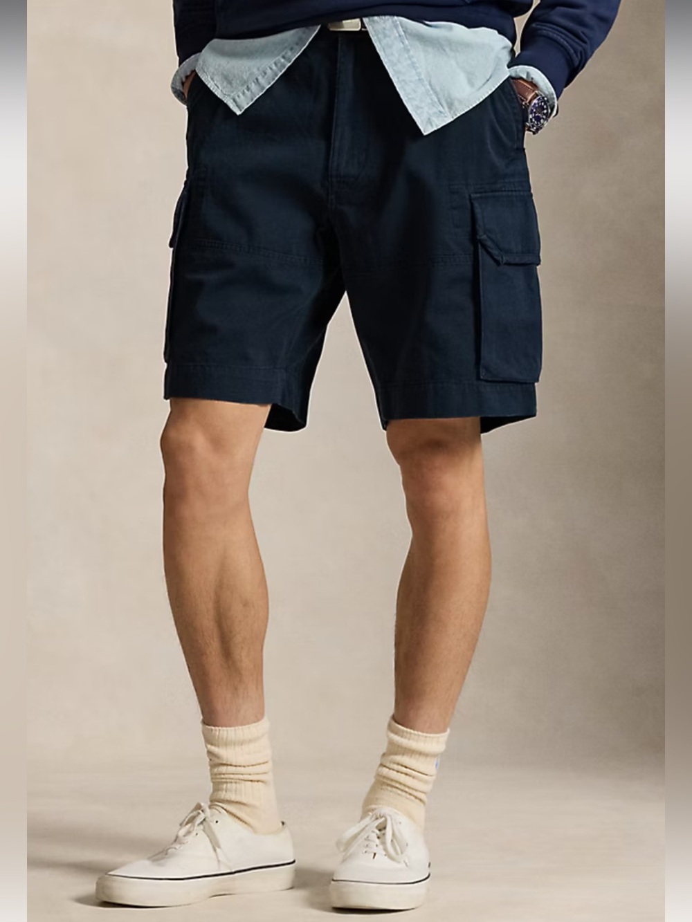 Men's Polo Ralph Lauren Geller Classic Fit Cargo Shorts Navy Blue Size 40